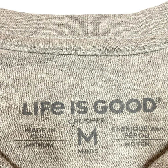 Life is Good Crusher Men's Gray T-Shirt Blue Tractor Born to Ride,‎ Medium - Picture 2 of 9